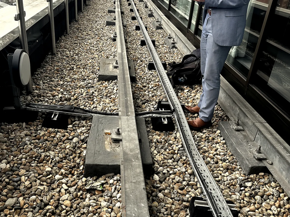 Rooftop plant area being surveyed