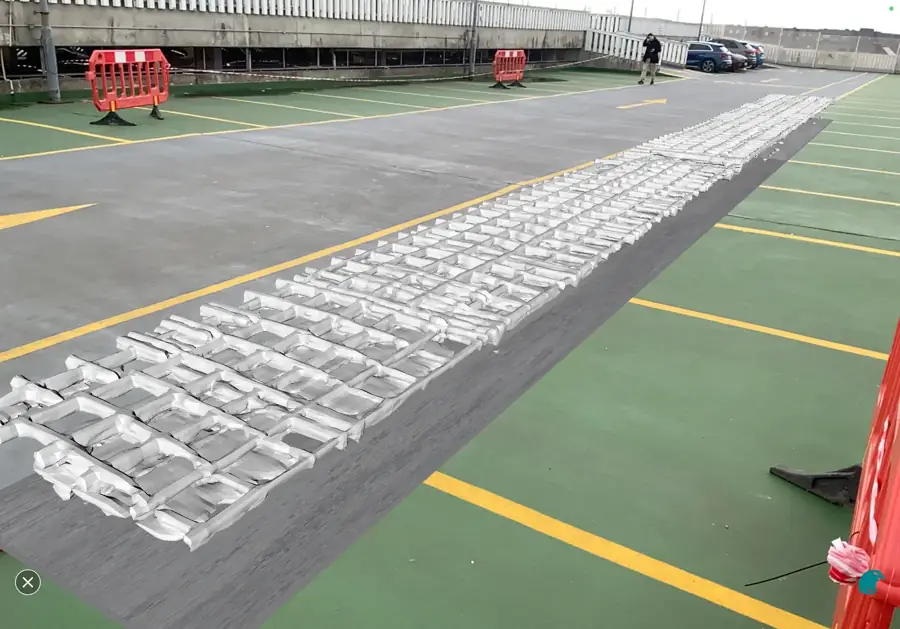 Scan strip along a parking bay