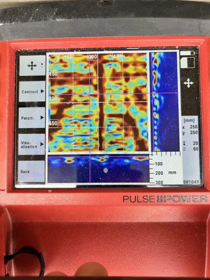PS 1000 scan of the slab
