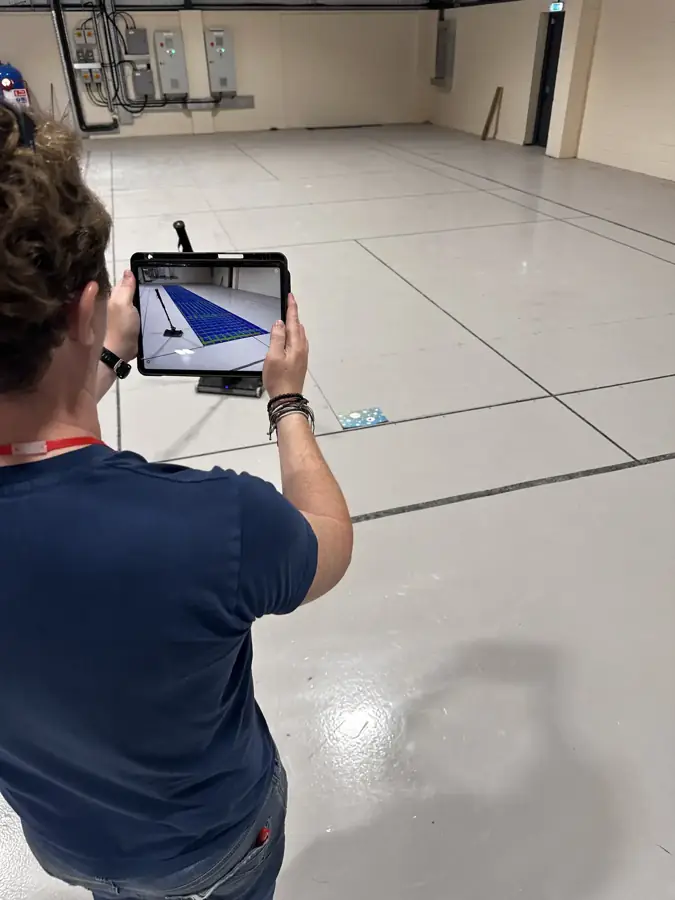 The scan on the tablet in augmented reality