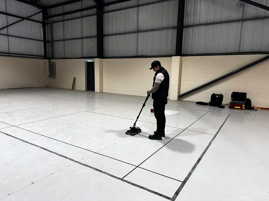 GPR cart survey across a data centre floor slab