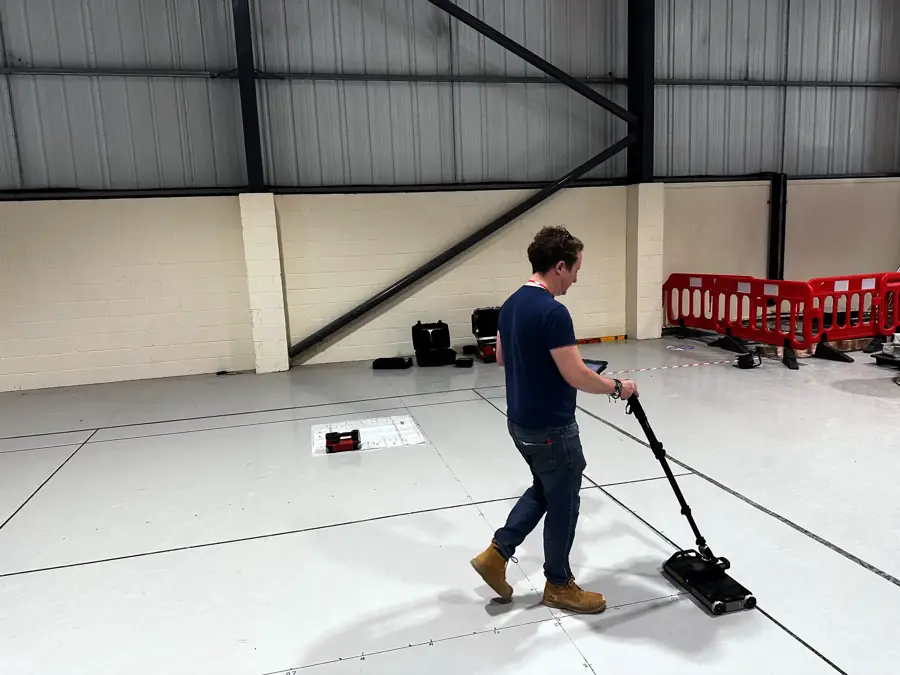 GPR cart survey across the slab