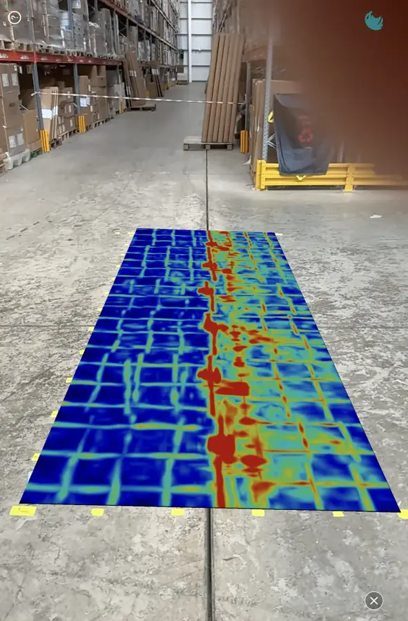 Scan across a joint in the aisle