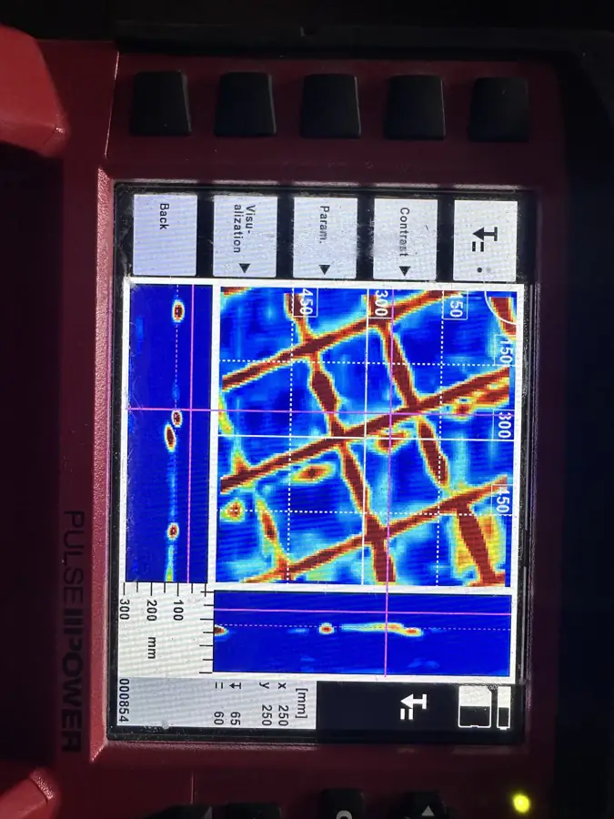 Rebar grid on the scanner screen