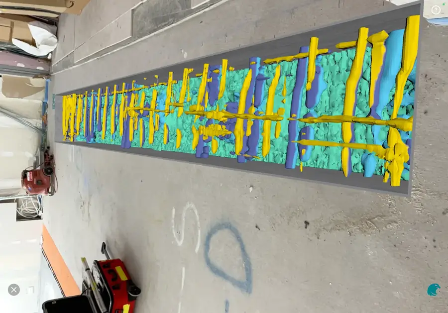 Long scan strip in augmented reality